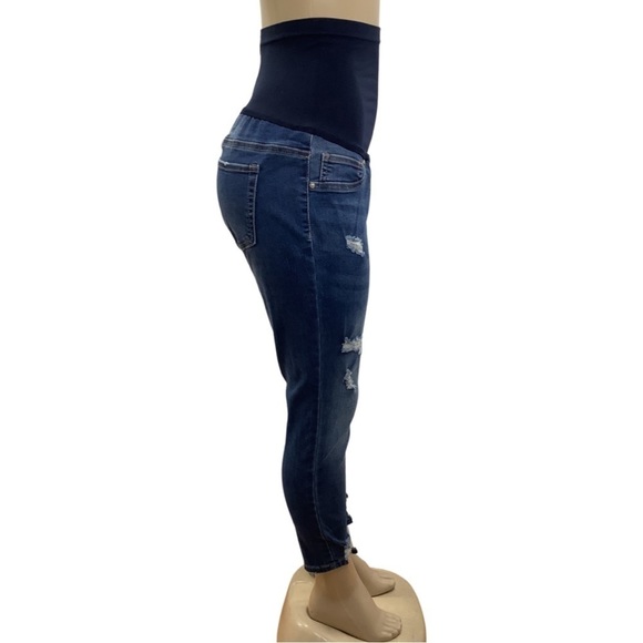 Blue Savvy Maternity Destructed Jeans New With Tags - Picture 2 of 7